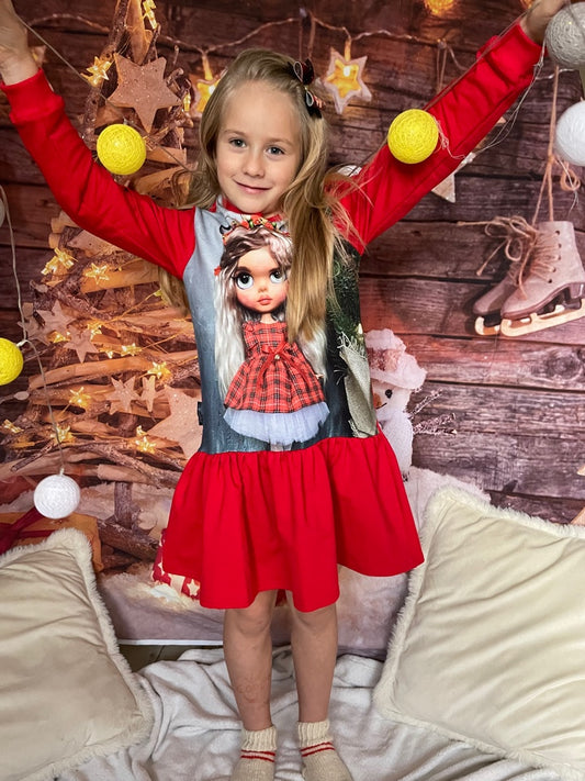 Trikotažinė suknelė ilgomis rankovėmis