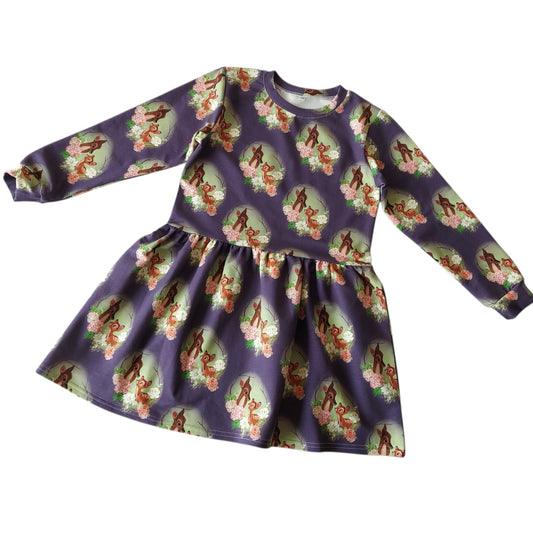 Trikotažinė suknelė ilgomis rankovėmis