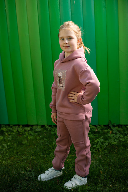 Šiltas laisvalaikio komplektas mergaitei