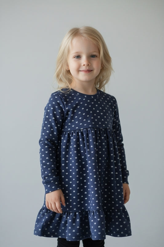 Trikotažinė suknelė ilgomis rankovėmis