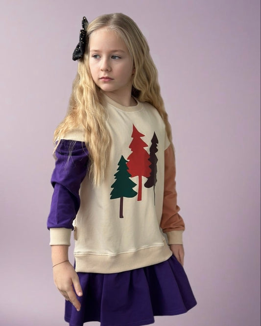 Trikotažinė suknelė ilgomis rankovėmis