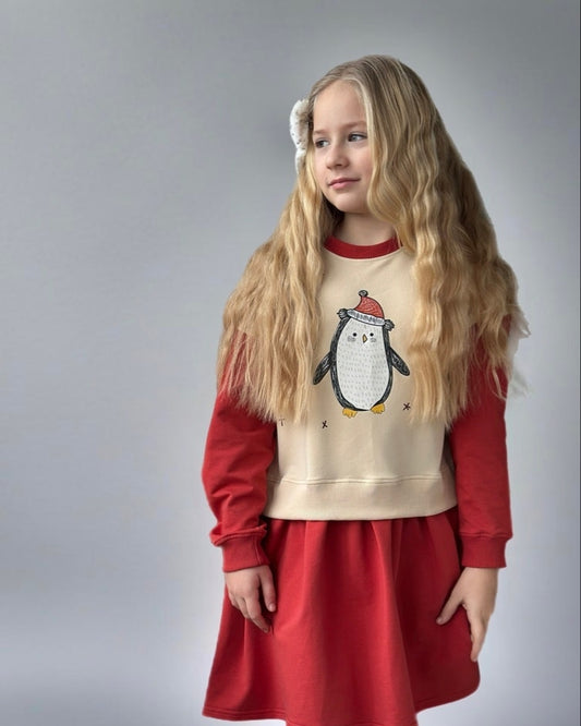 Trikotažinė suknelė ilgomis rankovėmis