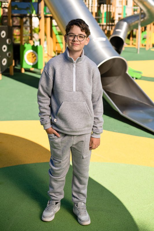 Šiltas laisvalaikio komplektas su užtrauktuku