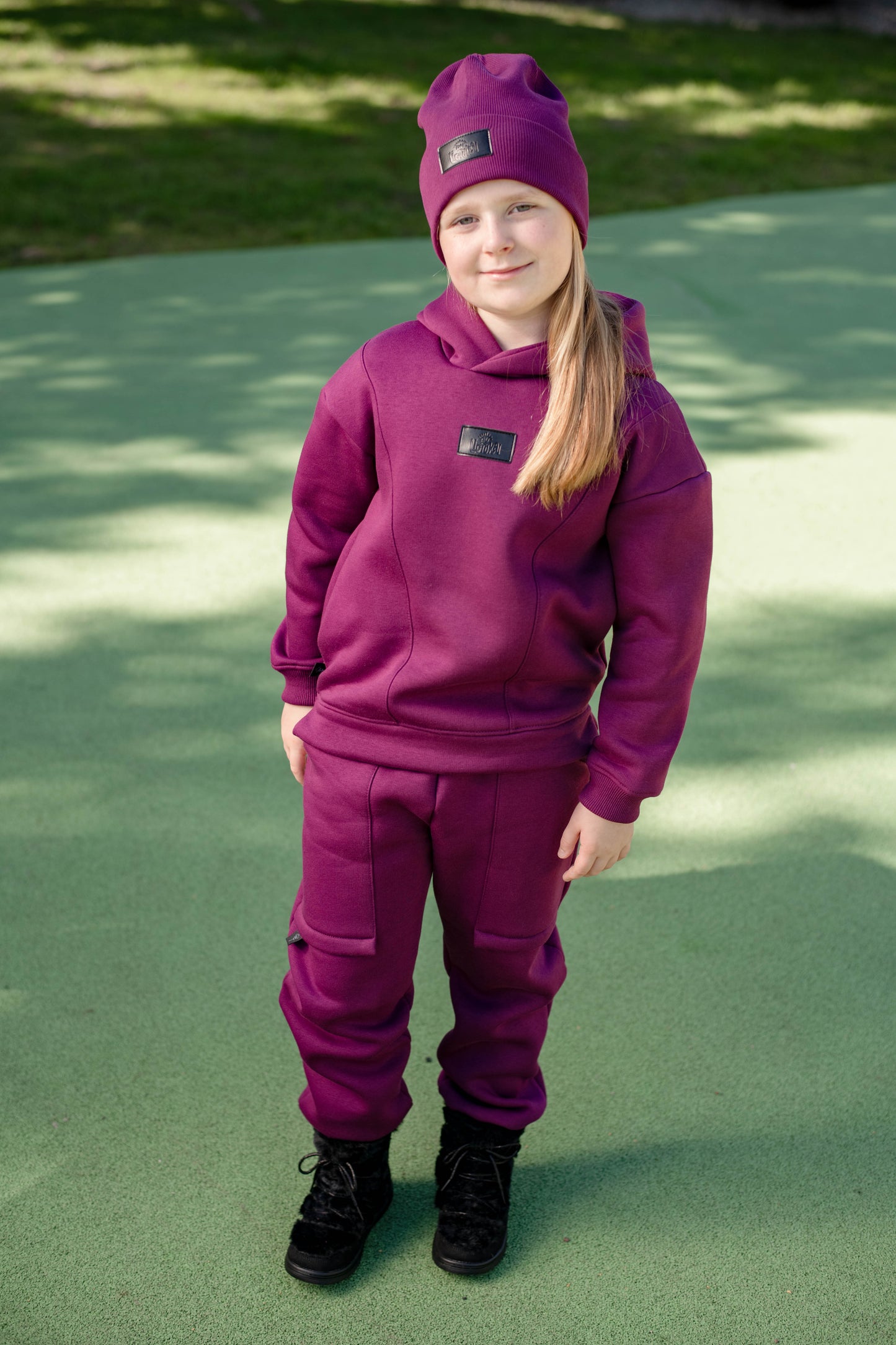 Laisvalaikio kelnės su pūkeliu mergaitei