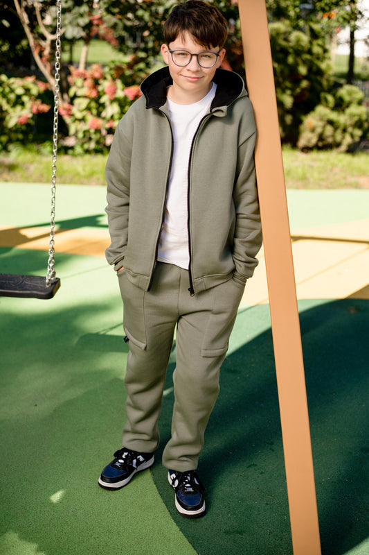 Šiltas laisvalaikio komplektas su užtrauktuku