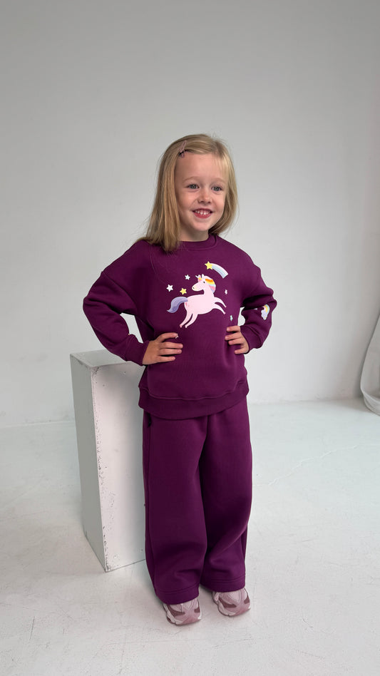 Plačios laisvalaikio kelnės su pūkeliu mergaitei